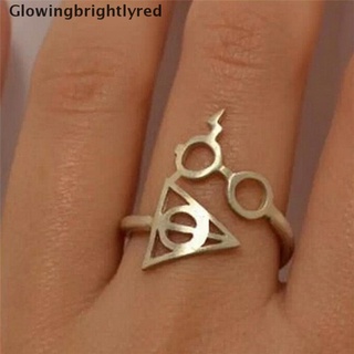 GBRMX Harry Potter Lightning Scar Glasses Deathly Hallows Open Ring Adjustable Size HOT