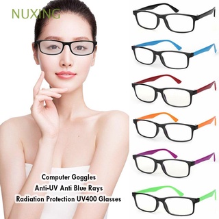 NUXING Espejo plano Anti - rayos azules gafas Gaming Protección contra la radiación Computadora gafas Anteojos Lectura UV400 Unisex Anti - UV/Multicolor