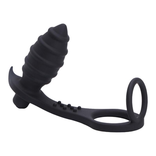 Delay polla anillo de silicona para el pene anillos vibración roscado Anal Plug adulto juguetes sexuales