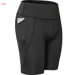 Women Sports Yoga Shorts Fitness Jogging Gym Short Pants Quick-drying Skinny Pockets Trousers