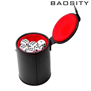 [BAOSITY*] Taza de dados de doble capa con 5 dados de franela roja forrada de accesorios para fiestas