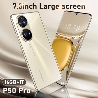 Oro 7.3 Pulgadas HAUWE P50 PRO Smartphone 5G 16GB + 1TB 6800mAh 64MP Cámara Desbloqueada Teléfonos Móviles Telefon Celulares