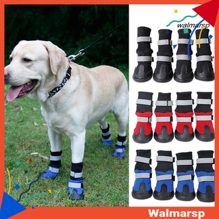 [Wmp] 4 pzs botas de nieve antideslizantes impermeables para invierno/Protector de pata de perro/suministros para mascotas