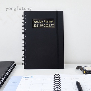 Inglés diario semanal planificador mensual Agenda cuaderno cuaderno de bocetos objetivos Habit horarios 2022 bloc de notas oficina suministros escolares Yongfutong