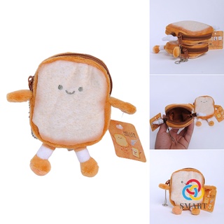 Cartoon Anime Toast Bread Plush Toy Children's Coin Purse Gift Coin Key Bag Doll Pendant