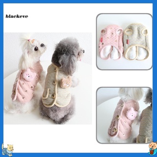 Bl con bolsillo ropa para mascotas de invierno de dibujos animados oso diseño chaleco de perro cómodo para uso diario