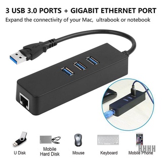 [WYL] 3 puertos USB Gigabit Ethernet Lan RJ45 adaptador de red Hub a 1000Mbps