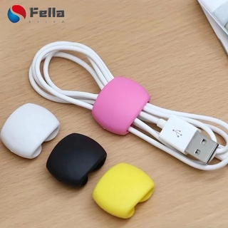 1 Piece Random Color Silicone USB Cable Winder Organizer Cable Clips / Desktop Tidy Management Clips / Cable Holder for Mouse Headphone Wire Organizer