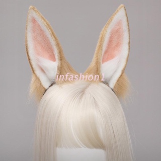 Inf mujeres Animal conejo orejas tocado cola conjunto de felpa Lolita diadema Anime para Halloween navidad Cosplay accesorios