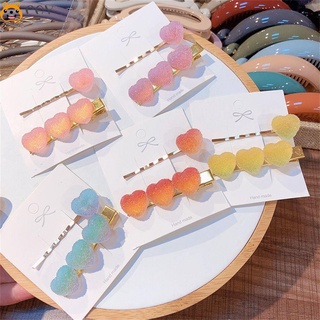 FAYSHOW Moda Horquillas de gelatina Dulce Tocado Pinzas de cabello En forma de corazon Accesorios para el cabello Color caramelo Lindo arcoíris/Multicolor