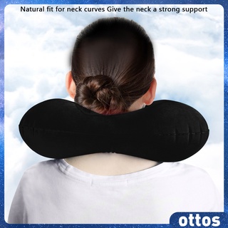 (Otto) Almohada inflable en forma de U para cuello de viaje, soporte inflable para el cuello de la cabeza del coche (1)
