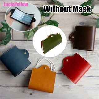 <Luckyfellow> Portable Pu Leather Mask Storage Folder Bag Folding Dustproof Holder Case