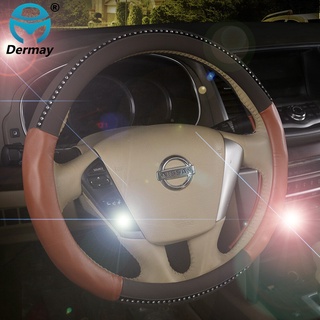 Cubierta del volante de cuero del coche del diamante con diamantes de imitación, 3 colores 38 cm accesorios personalizados Interior
