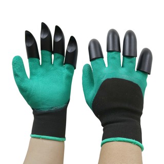 1 par de guantes de goma con garra de 8 dedos, jardinería, cavar, plantar, impermeable, guante de trabajo (1)