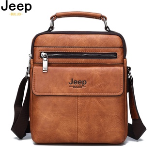 jeep buluo marca de los hombres crossbody bolsos de hombro de alta calidad tote moda hombre de negocios bolso de mensajero split cuero bolso