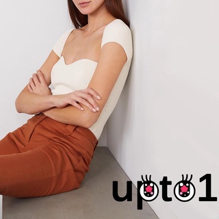 Up-mujer tejer camisa, manga corta cuello V Color sólido suéter Casual fiesta Club envuelto Tops (3)