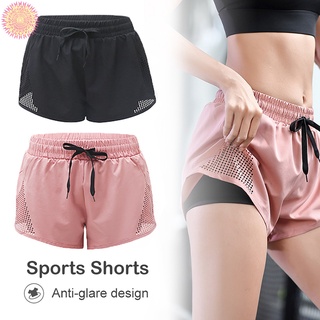 Las mujeres pantalones cortos deportivos Fitness entrenamiento correr pantalones cortos de desgaste activo transpirable de secado rápido pantalones de gimnasio Yoga verano