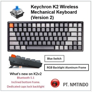 Keychron K2 versión 2 azul interruptor RGB retroiluminación marco de aluminio