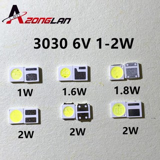 100pcs 3030 retroiluminación LED de alta potencia doble CHIPS 1w W 2w 3V- V 6v lextar JUFEI AOT blanco frío PT30A66 TV