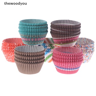 [thewoodyou] 100PCS Home Tableware Disposable Cake Paper Cups Cute Party Supply Cupcake Wraps . (1)