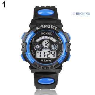 jinching Classic Men's Boys' Date Alarm Stopwatch Sports LED Digital Rubber Wrist Watch (2)