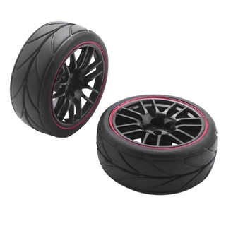 4 llantas de rueda de cubo de 12 mm y neumáticos de goma para rc 1/10 en carretera coche r (5)