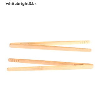 [blanco] 2 pzs pinzas De bambú De madera pinzas Para ensalada/pinza/pinza Para cocinar bbq/hornear De madera (blanco)