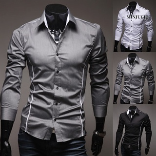 Camisa De color sólido Para hombre/Formal/ejercicio Para trabajo (1)