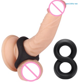 [GEX]Male Soft Silicone 8 Shape Time Delay Enhancer Penis Cock Ring Adult Sex Toy
