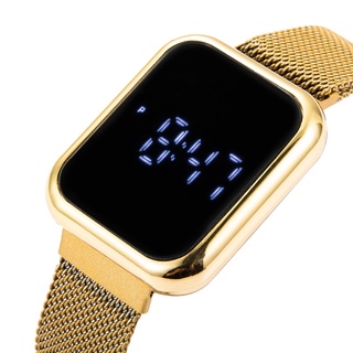 Unisex moda cuadrado Dial LED pantalla táctil electrónica relojes Casual clásico luminoso Digital de lujo reloj de pulsera Simple de negocios reloj para mujeres hombres pareja reloj