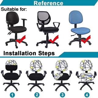 2 piezas/juegos de fundas elásticas para silla de oficina, lavables, universales, giratorias, para silla de oficina, spandex, respaldo y respaldo (9)