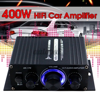 400w coche amplificador 2ch amp estéreo hifi subwoofer sonido altavoz audio luz led