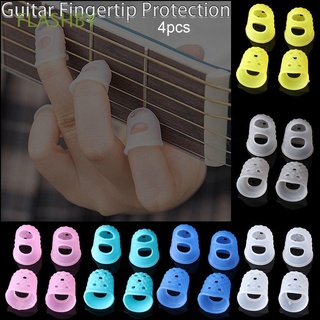 FLASHBY 4pcs/set Alta calidad Protector Seis colores Dedo de cuatro cuerdas Protección de guitarras Productos sustitutivos Silicona Resbaladizo XS / S / M / L / XL Accesorios para compresores de guitarra/Multicolor