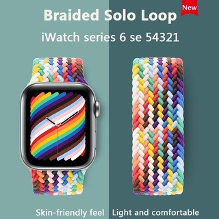 2021 correa de tela de nailon trenzado Solo Loop para Apple Watch band 44 mm 40 mm 38 mm 42 mm pulsera elástica para iWatch Series 6 SE 5 4 3