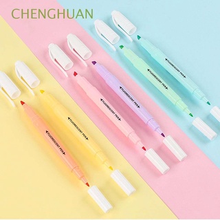 CHENGHUAN 6Pcs/Set Double Head Gift Markers Pen Fluorescent Pen Candy Color Office Supplies School Supplies Student Supplies Stationery Kids Highlighter Pen