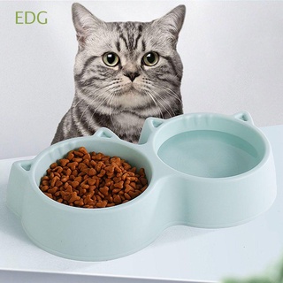 EDG Doble propósito Cuenco de agua para gatos Antideslizante Comedero para perros Cuenco doble para gatos Plástico Color sólido Comida para gatos Alimentación para mascotas Cuencos para mascotas/Multicolor