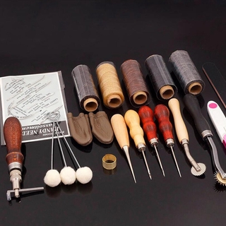 18 piezas paquete De manualidades De cuero 18 piezas/herramienta Artesanal De cuero Para manualidades