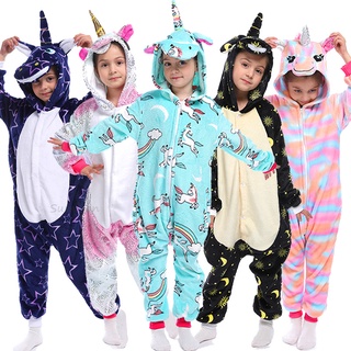 Los niños de invierno Animal pijamas de los niños de unicornio ropa de dormir Kigurumi Onesies para niños niñas manta durmiente bebé disfraz