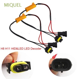 MIQUEL 2Pcs LED decodificador de coche-styling resistencia de carga coche niebla lámpara decodificador accesorios H8 H11 50W 12V alta calidad libre de errores LED Canbus