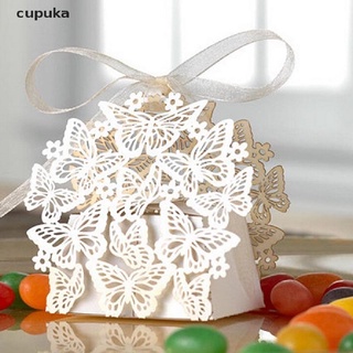 cupuka 10/50/100pcs mariposa cinta regalo caramelo caja de papel fiesta boda favor bolsa de papel mx