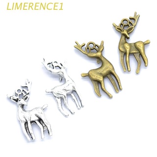 LIME 20pcs Antique Metal Elk Deer Reindeer Pendants Accessory Christmas Charms Ornaments for DIY Jewelry Making Necklace Bracelet Crafting