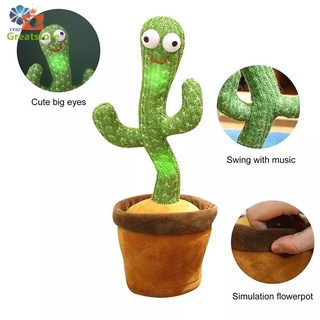 Dancing Cactus, interesantes juguetes electrónicos de peluche para la música de la primera infancia, juguetes de Cactus que pueden imitar a la gente brillará hablando y grabando