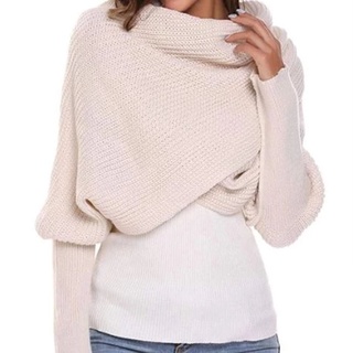 # Rs bufanda De malla gruesa con Mangas gruesas invierno cálida bufanda De lana Fácil De combinar tejido envoltura Para hombre y mujer