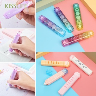 KISSLIFE Stationery Correction Tape Portable Double Sided Adhesive Dots Stick Roller 2 in 1 Creative Office Supplies Refillable Scrapbooking Decor Lovely Glue Tape Dispenser