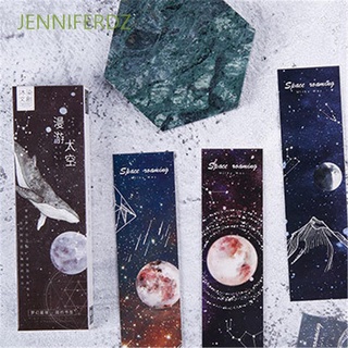 Jenniferdz 30 unids/pack papelería sueño espacio etiquetas marcapáginas papel arte estudiantes especial Kawaii suministros escolares niños constelación papel