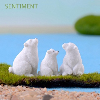 sentimiento 1 pc mini oso polar figuritas decoración del hogar miniaturas simulación oso blanco micro paisaje modelo diy accesorios hadas jardín animal