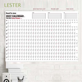 LESTER Kawaii Calendario 2022 Negro Papel del plan diario del año Calendario de pared 2022 Planificador anual en bloque Material de oficina escolar Con pegatinas de marca Para oficina, escuela, hogar Aprendizaje para niños Simple Plan anual del año