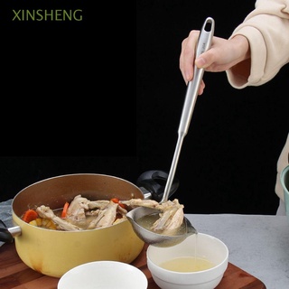 XINSHENG Kitchen Gravy Skimmer Cooking Fat Remover Oil Separator Soup Stew Sauce Rustproof Stainless Steel Durable Heat Resistant Anti-scalding Strainer Spoon/Multicolor