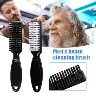 Portable Men Beard Mustache Styling Brush with Plastic Handle Bristle Square Beard Brush