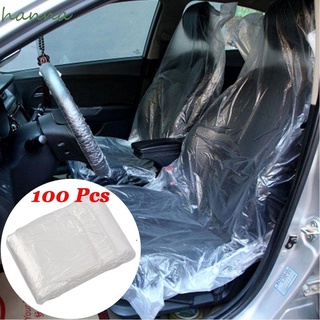 hanna universal auto asiento cubre impermeable coche silla cubierta auto asiento protector desechable pe plástico extraíble 100pcs accesorios interiores accesorios de coche/multicolor